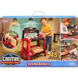 Little Tikes Creative Construction Workbench 15+ Accessories Pretend Play NWT